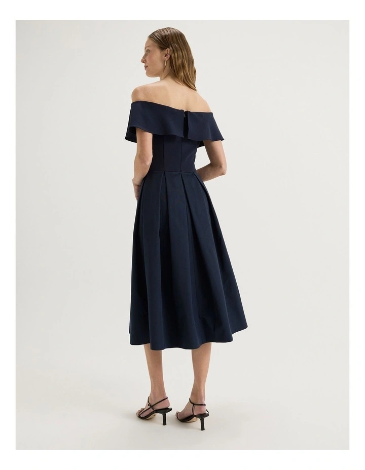 Petal Fluted Dress in Ink image 2