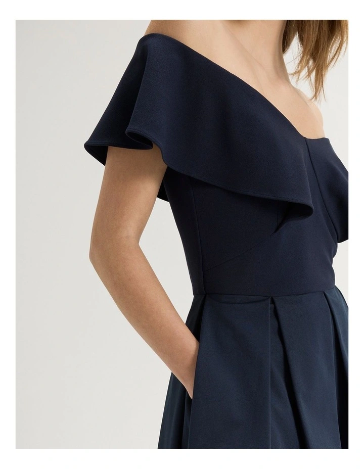 Petal Fluted Dress in Ink image 4