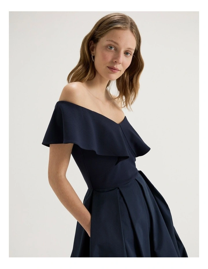 Petal Fluted Dress in Ink image 5