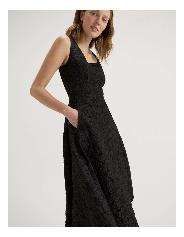 Azalea Midi Dress in Black image 5