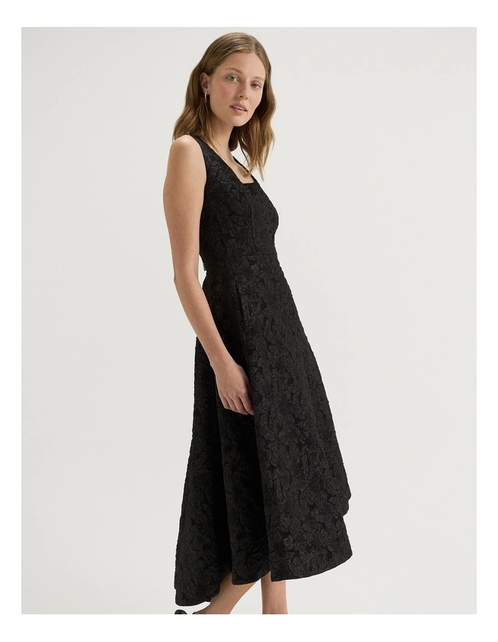 Azalea Midi Dress in Black image 6