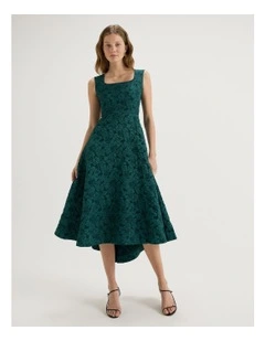 Azalea Midi Dress in Emerald