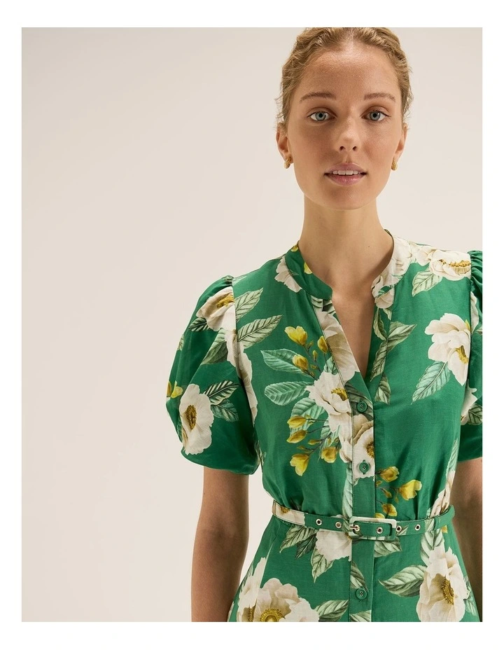 Peony Shirtdress in Fern Green image 4