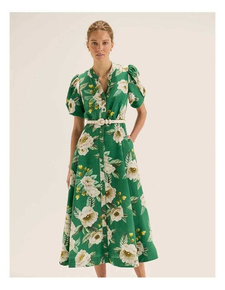 Peony Shirtdress in Fern Green image 6