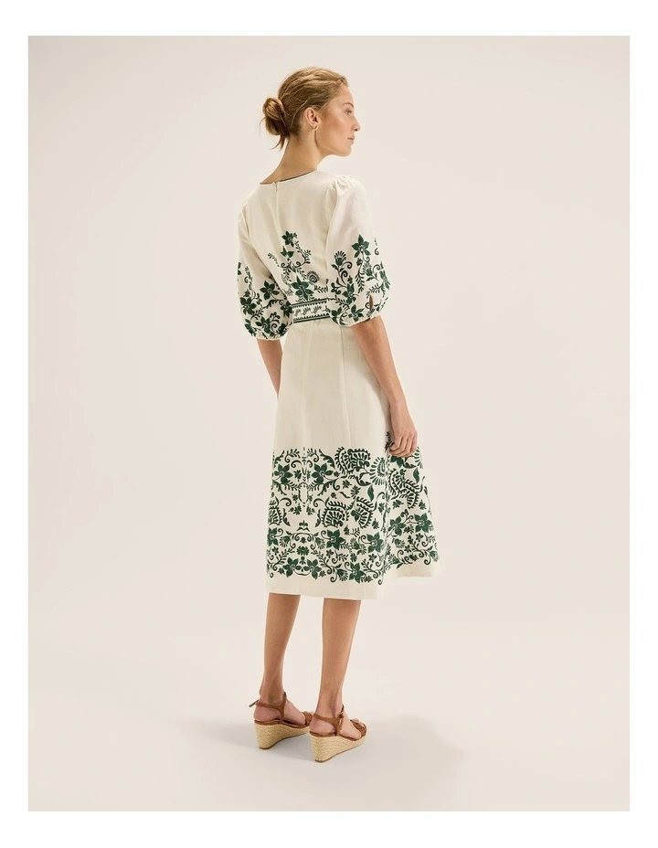 Marjorie Midi Dress in Ivory image 2
