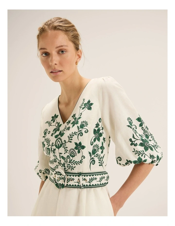 Marjorie Midi Dress in Ivory image 5