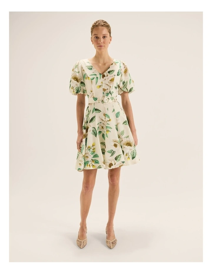 Peony Mini Dress in Ivory image 1