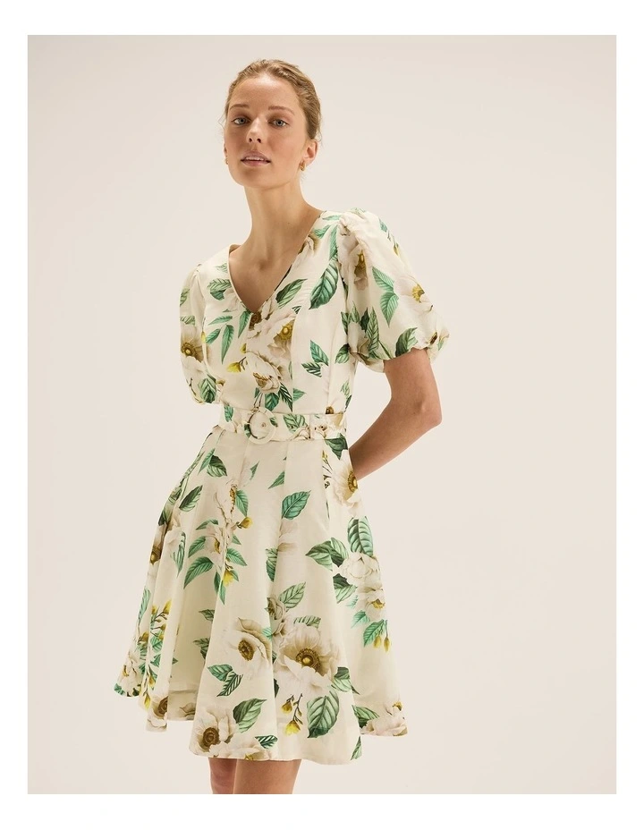 Peony Mini Dress in Ivory image 6