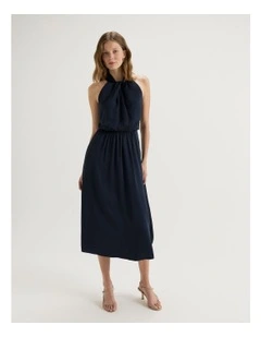 Aurelia Halter Dress in Ink