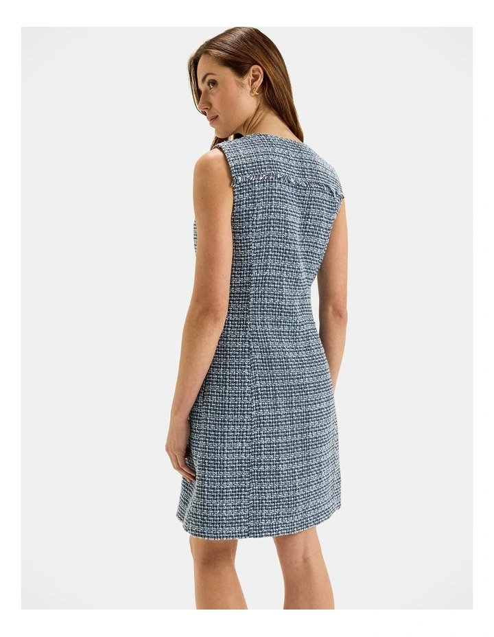 Anais Tweed Dress in Blue image 2