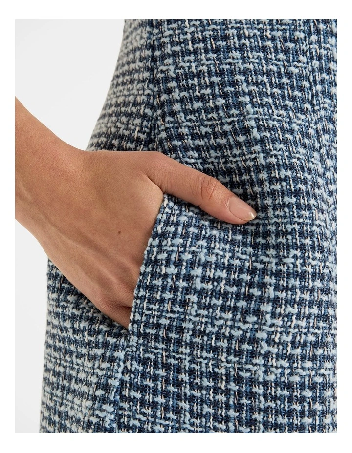 Anais Tweed Dress in Blue image 5