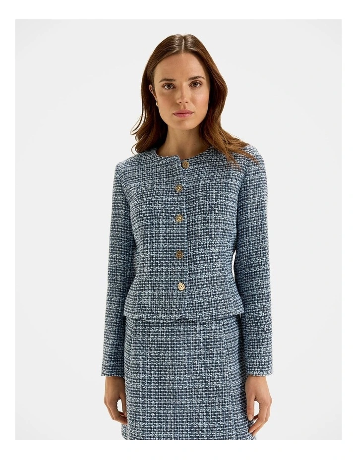 Anais Tweed Jacket in Blue image 1