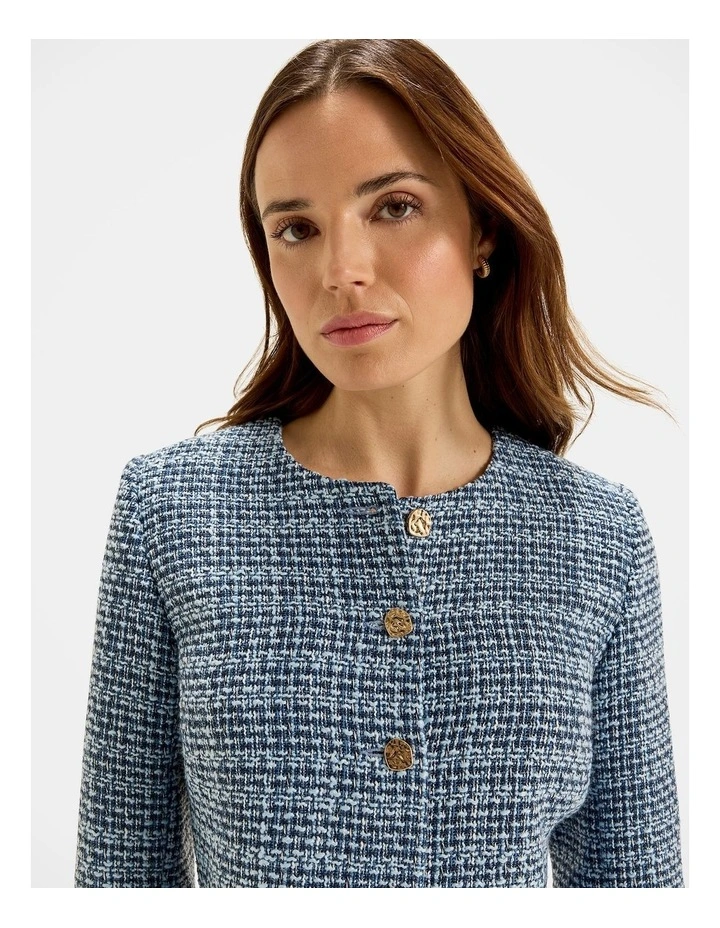 Anais Tweed Jacket in Blue image 3