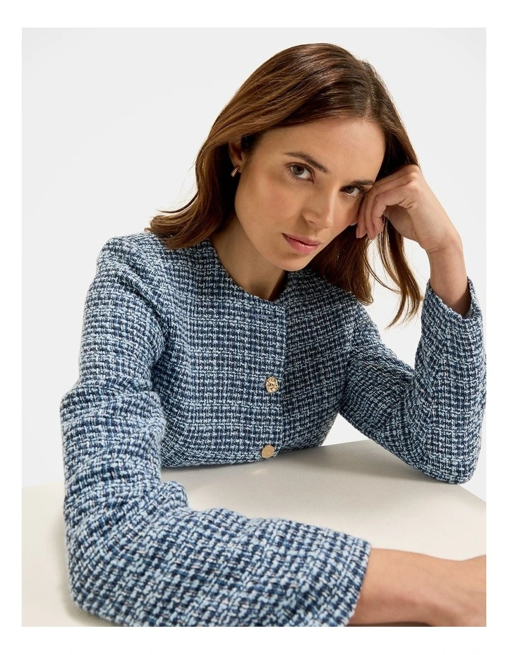 Anais Tweed Jacket in Blue image 5