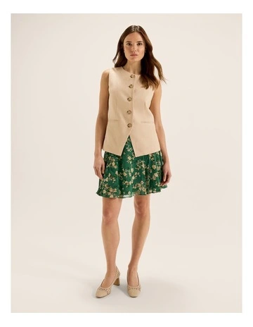 Meadows Floral Skirt in Green