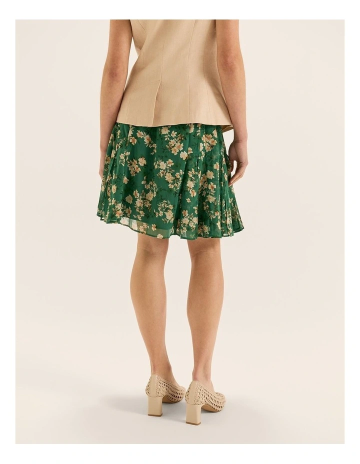 Meadows Floral Skirt in Green image 2