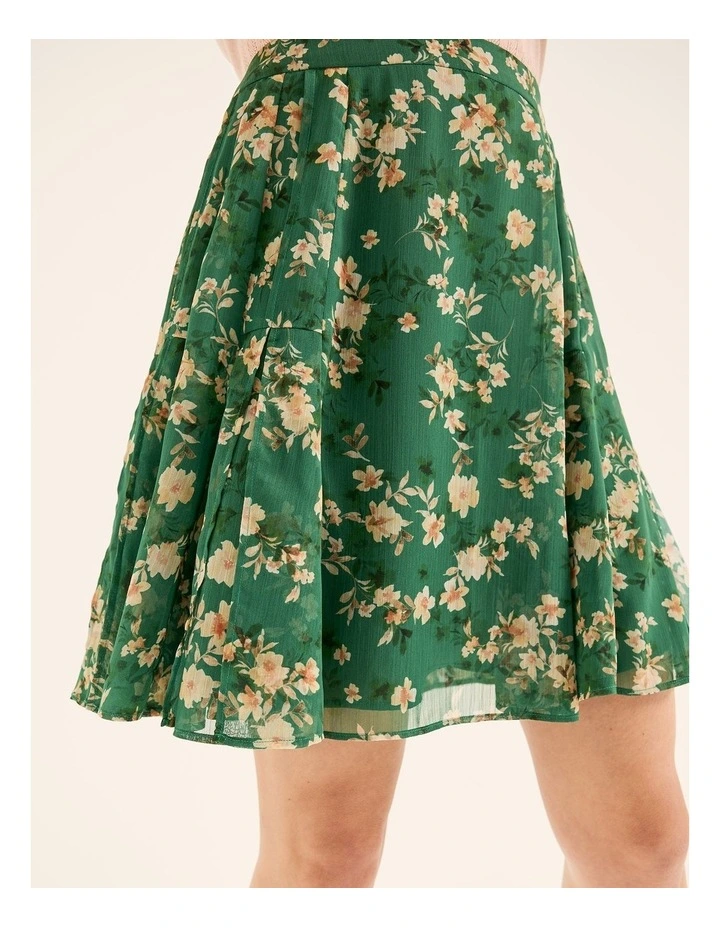 Meadows Floral Skirt in Green image 5