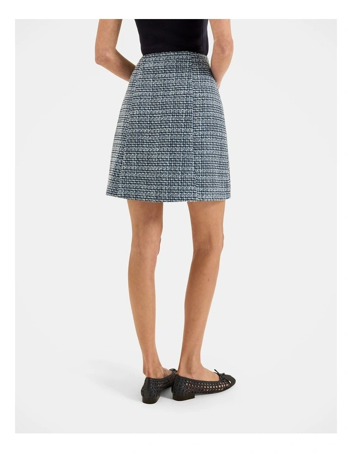 Anais Tweed Skirt in Blue image 2