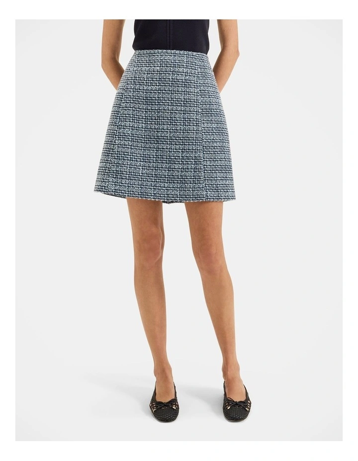 Anais Tweed Skirt in Blue image 3