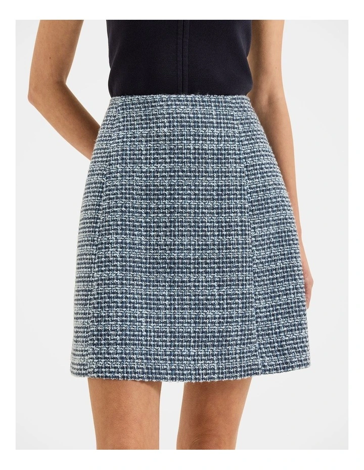 Anais Tweed Skirt in Blue image 4