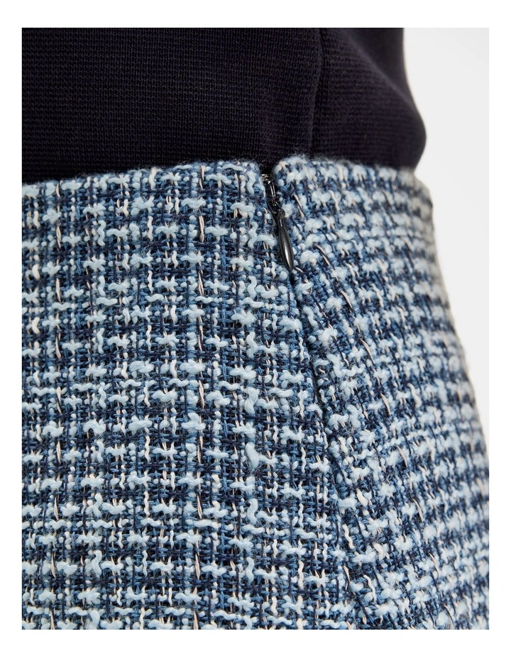 Anais Tweed Skirt in Blue image 5