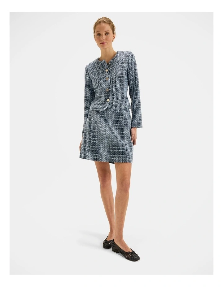 Anais Tweed Skirt in Blue image 6