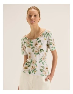 Peony Ponte Top in Ivory