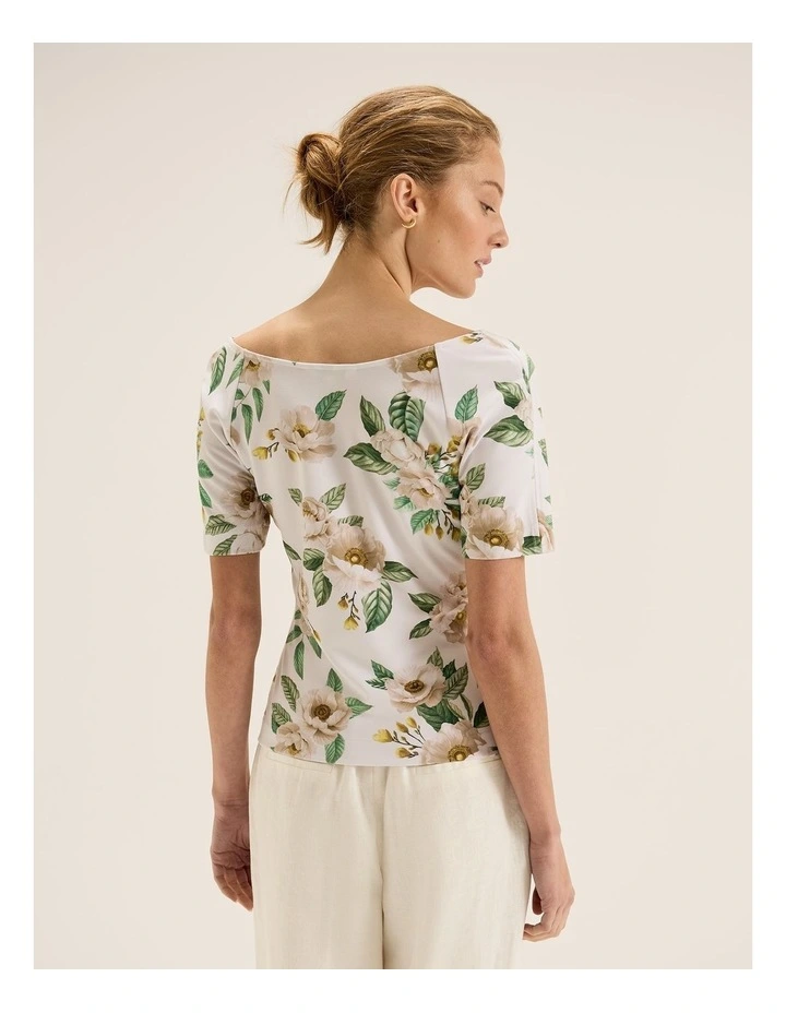 Peony Ponte Top in Ivory image 2