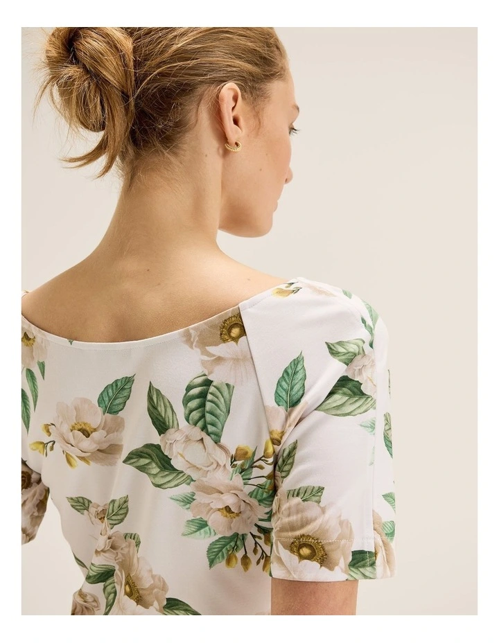 Peony Ponte Top in Ivory image 3