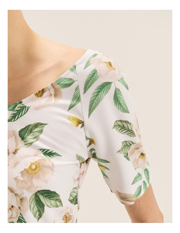 Peony Ponte Top in Ivory image 4