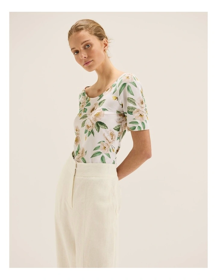 Peony Ponte Top in Ivory image 5