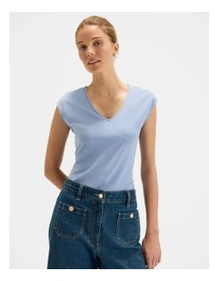 Kimora Ponte Top in Bluebell