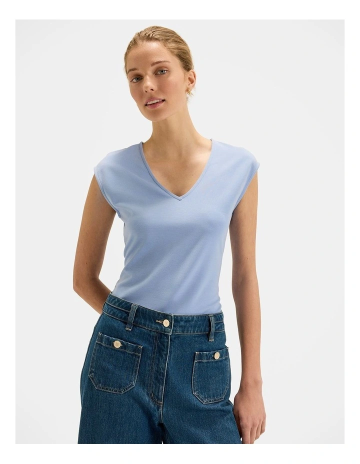 Kimora Ponte Top in Bluebell image 1
