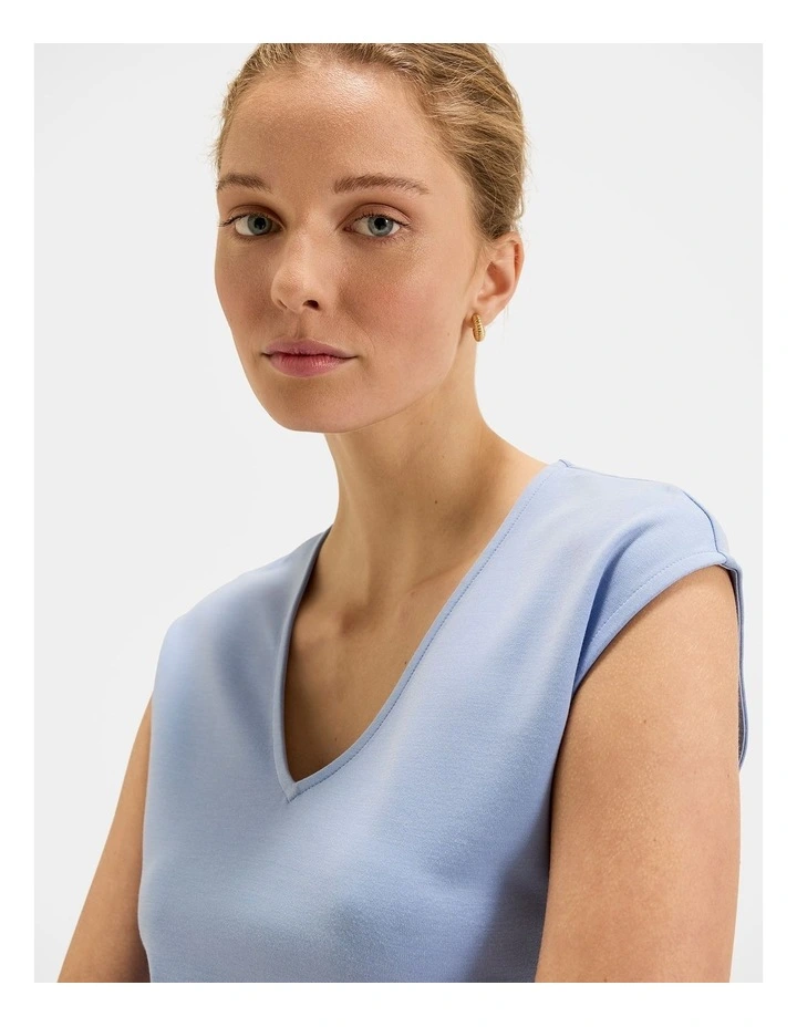 Kimora Ponte Top in Bluebell image 3