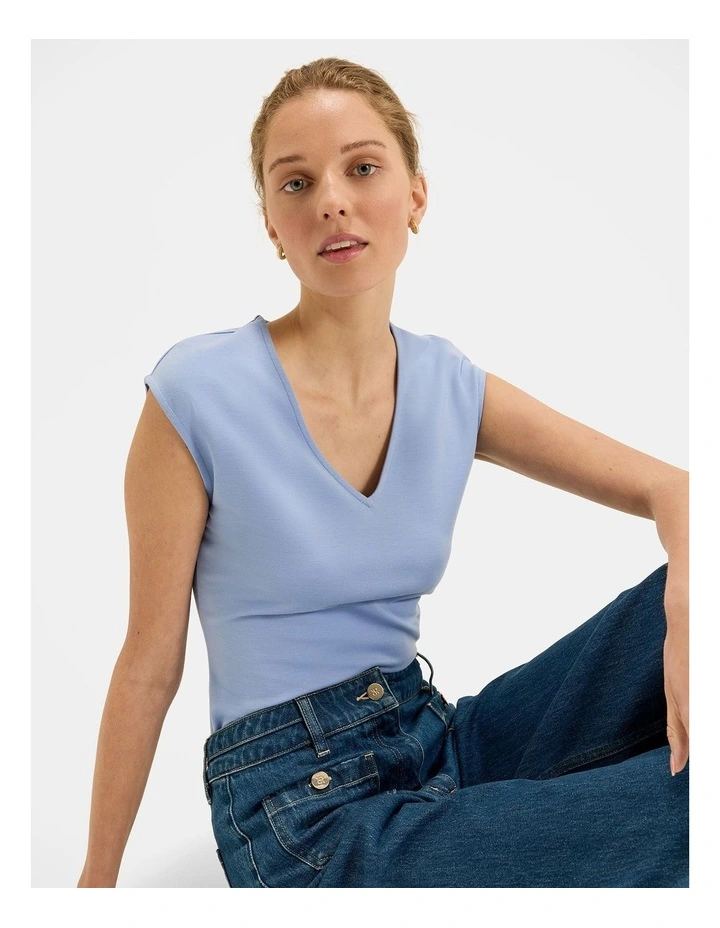 Kimora Ponte Top in Bluebell image 5