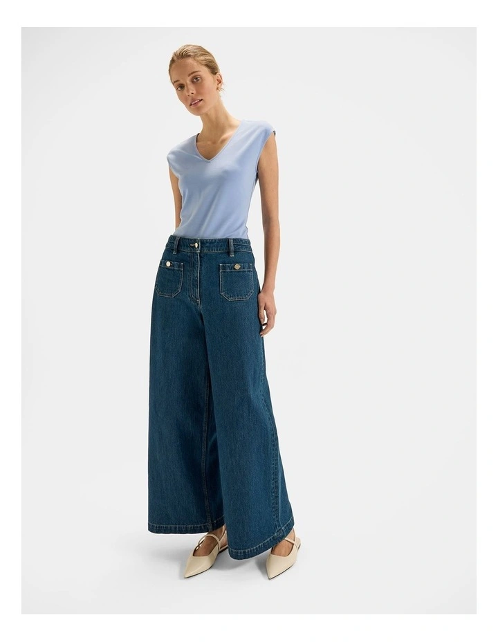 Kimora Ponte Top in Bluebell image 6