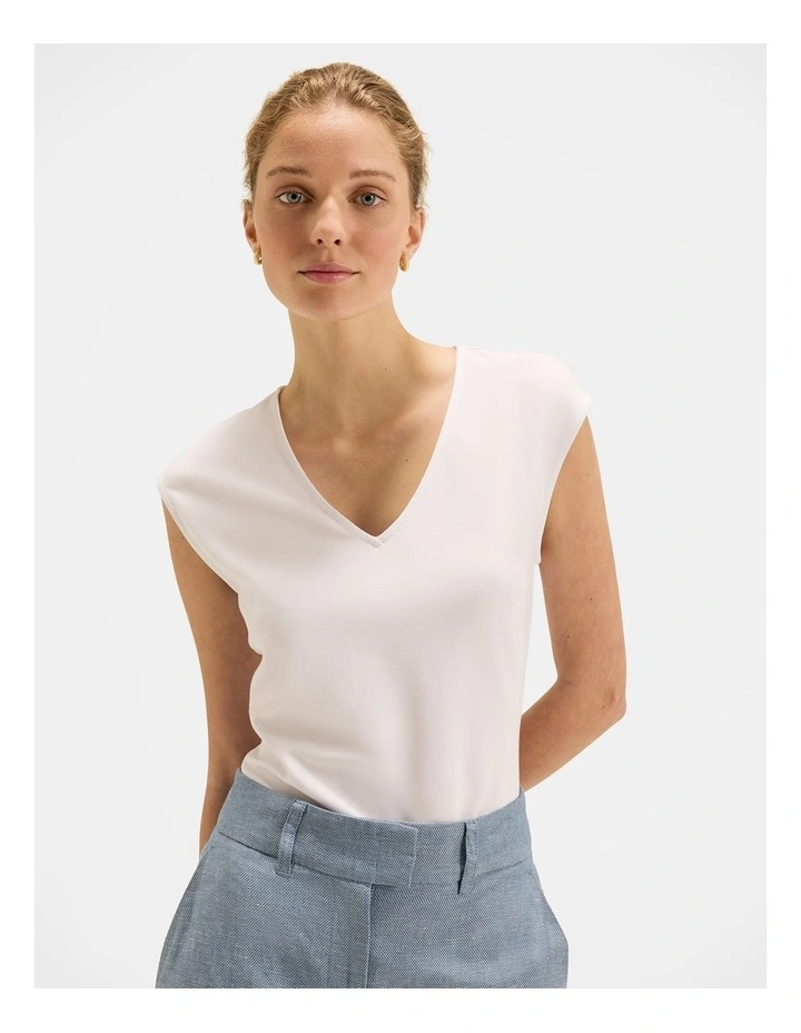 Kimora Ponte Top in Ivory image 1