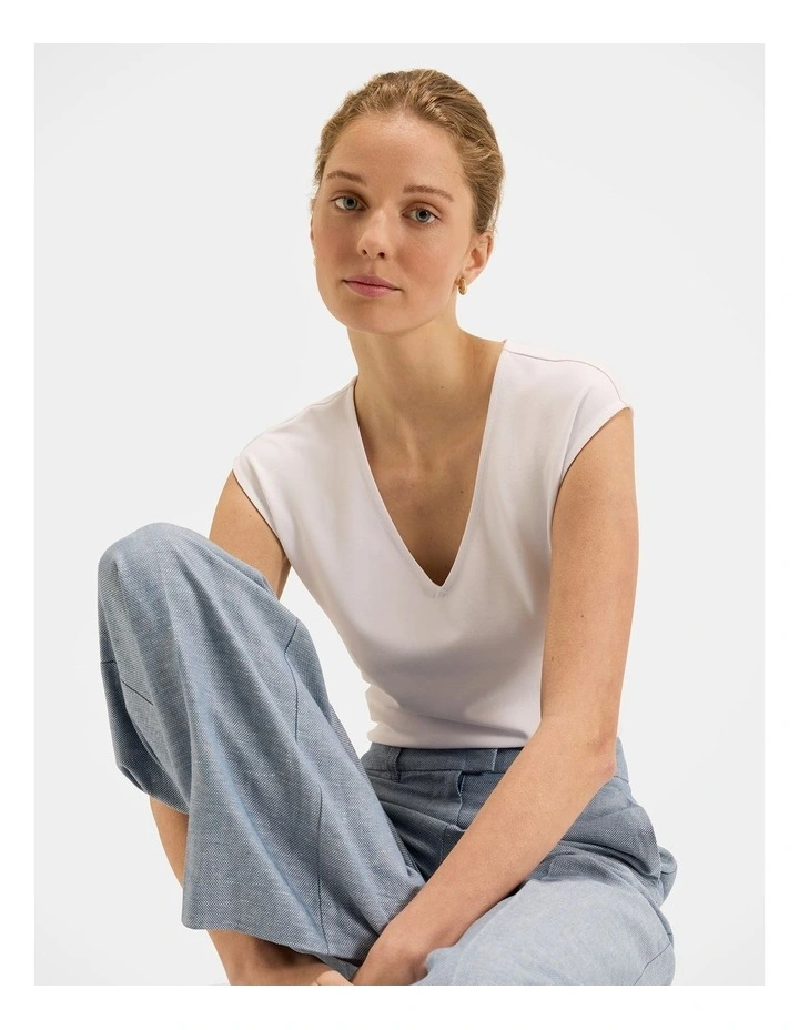 Kimora Ponte Top in Ivory image 5
