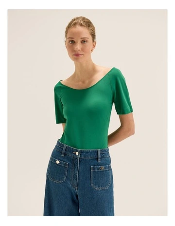 Ashlyn Ponte Top in Green