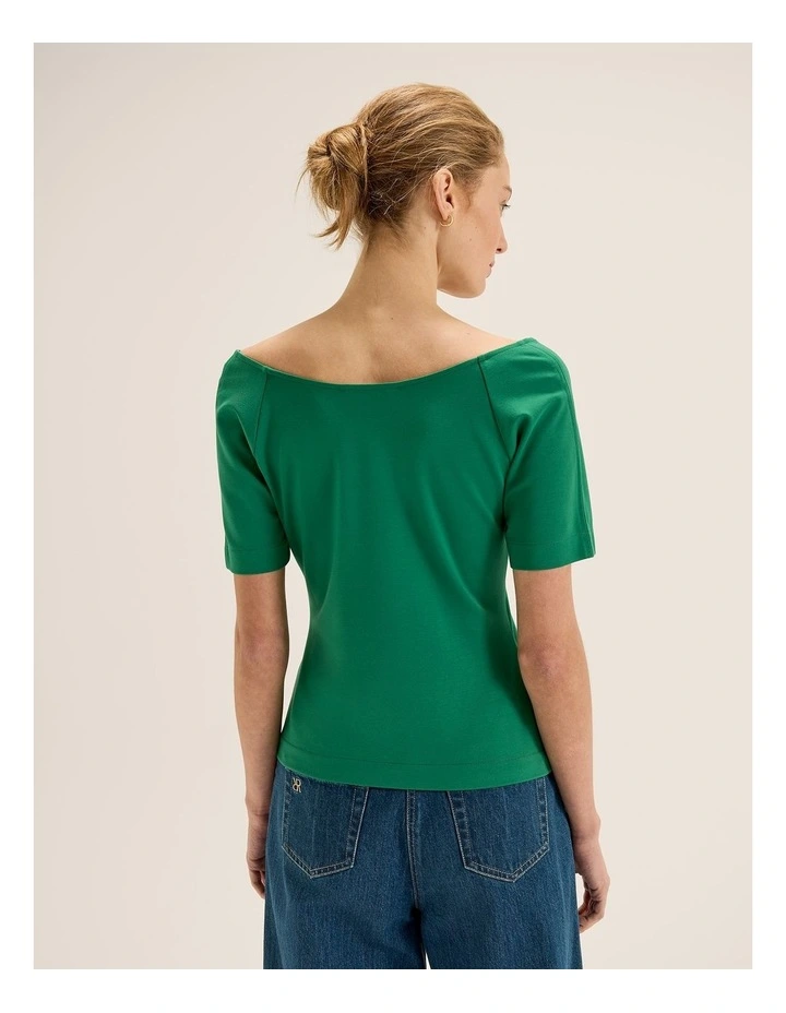Ashlyn Ponte Top in Green image 2