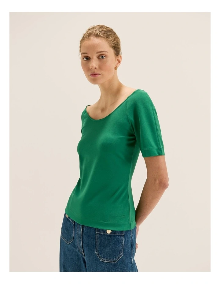 Ashlyn Ponte Top in Green image 3