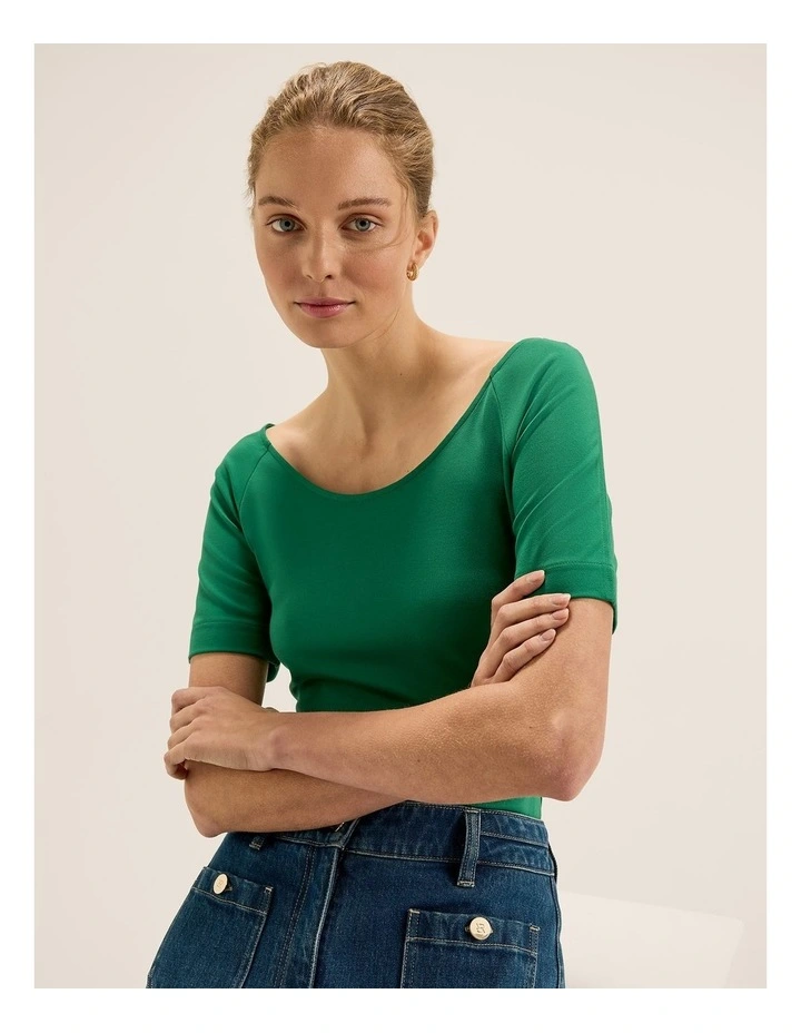 Ashlyn Ponte Top in Green image 4