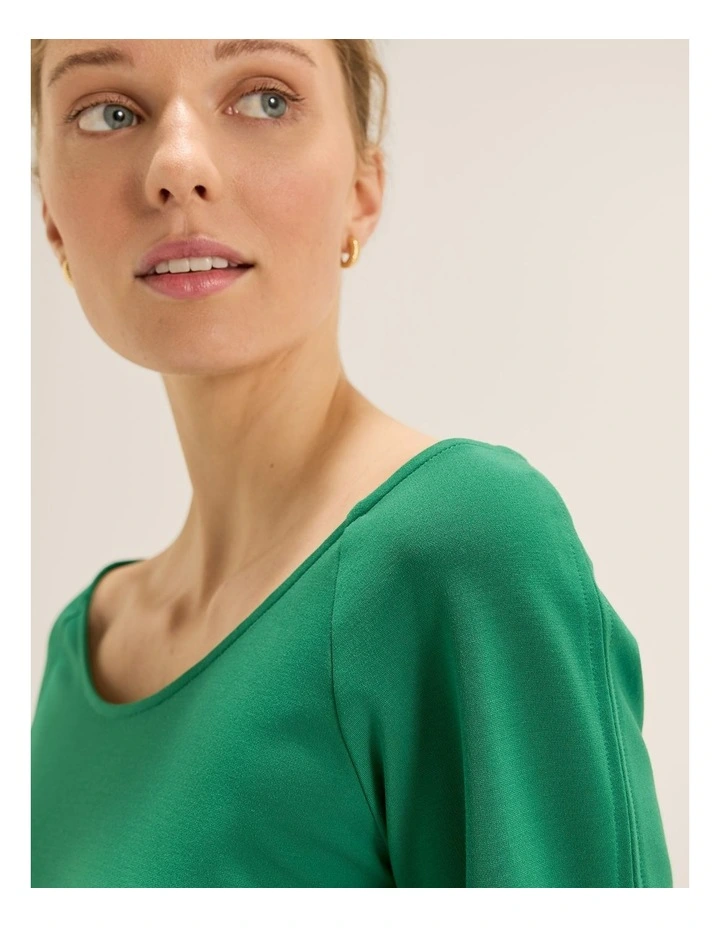 Ashlyn Ponte Top in Green image 5