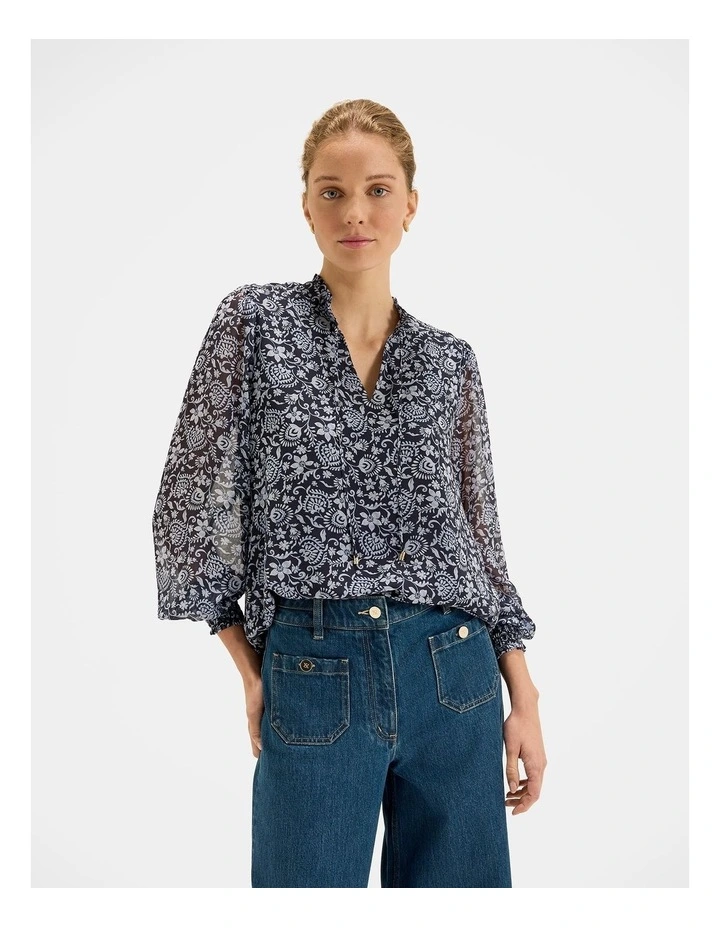 Marjorie Blouse in Ink image 1