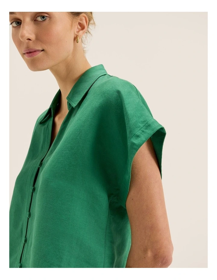 Poppy Shirt in Fern Green image 3