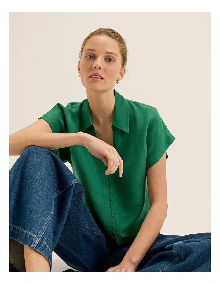 Poppy Shirt in Fern Green image 5