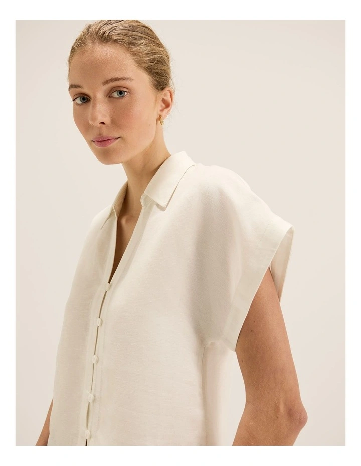 Poppy Shirt in Ivory image 4