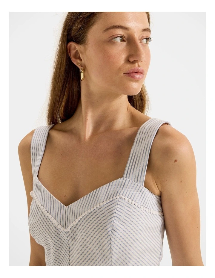 Eve Stripe Sundress in Ivory image 3
