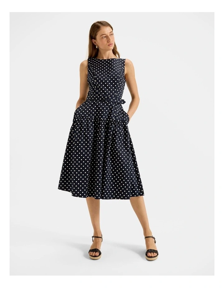 Tia Spot Dress in Ink image 1