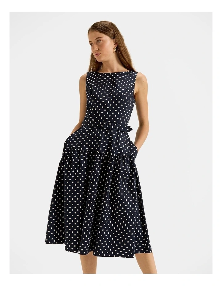Tia Spot Dress in Ink image 5